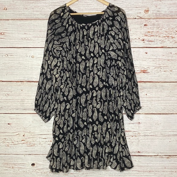 Roller Rabbit Clinton Clemente Dress in Black Paisley Sz XL - Picture 13 of 16